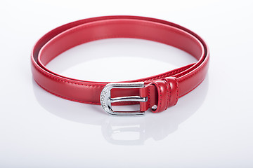 Image showing red Women\'s belt with rhinestones