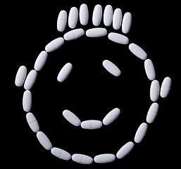 Image showing face of white oblong tablets 