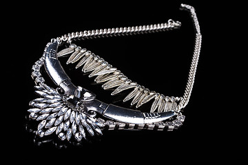 Image showing metallic necklace in the form of feathers