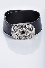 Image showing Black Women\'s belt with a metal buckle