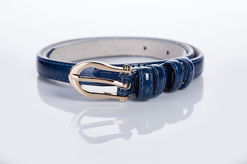 Image showing blue Women\'s belt with rhinestones
