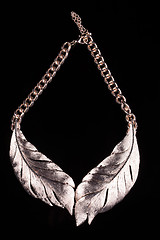Image showing metallic necklace in the form of feathers