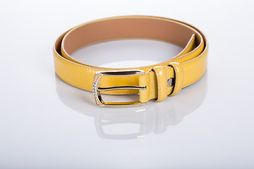 Image showing white Women\'s belt with rhinestones