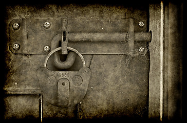 Image showing old locked door