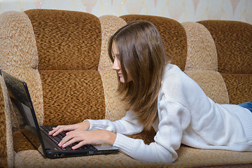 Image showing Girl  with your notebook