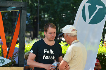 Image showing Liberal Party (Venstre) campaign stand