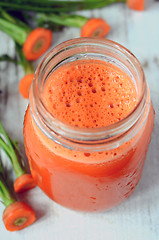 Image showing Carrot juice in glass