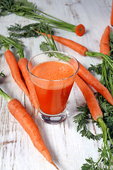 Image showing Carrot juice in glass