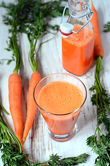 Image showing Carrot juice in glass