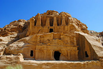 Image showing Obelisk Tomb and the Triclinium in Petra, Jordan