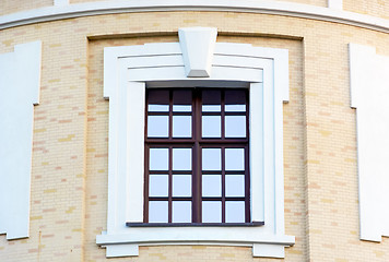 Image showing Beautiful window on the brick wall.