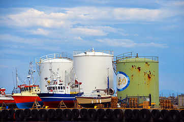 Image showing Fuel silos in Andenes, Andoya, Norway