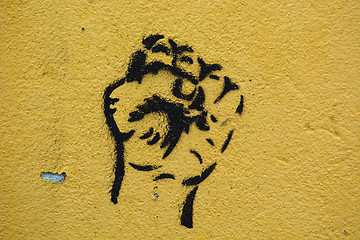 Image showing Raised fist street art graffiti