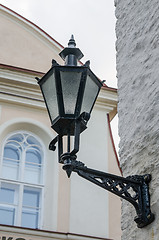 Image showing Beautiful lantern on a wall of the house in Tallinn