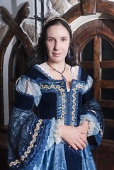 Image showing Portrait of elegant woman in medieval era dress