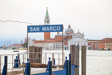 Image showing San Marco water bus stop sign