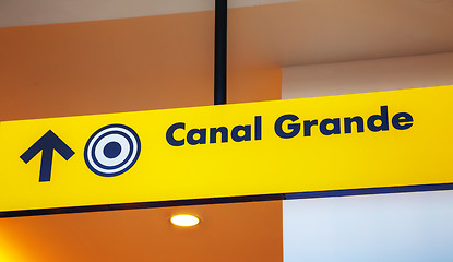Image showing Grand Canal direction sign in Venice