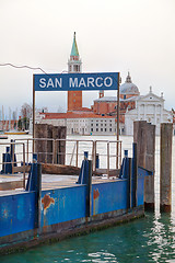 Image showing San Marco water bus stop sign