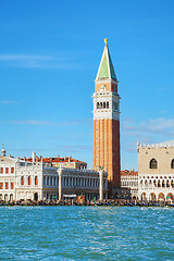 Image showing Bell tower (Campanile) at St Mark square