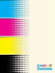 Image showing Abstract cmyk halftone background template