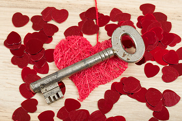 Image showing Key with the heart, symbol of love