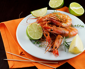 Image showing Delicious Roasted Shrimps