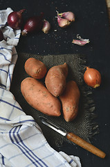 Image showing Raw sweet potato