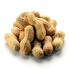 Image showing Dried peanuts  in shells