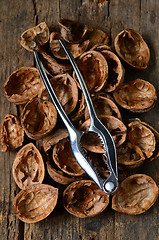 Image showing empty walnut shells 