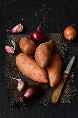 Image showing Raw sweet potato