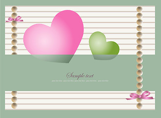 Image showing Decorative heart.  Hand drawn valentines day greeting card.  