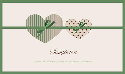 Image showing Decorative heart.  Hand drawn valentines day greeting card.  