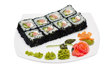 Image showing tobico sushi rolls