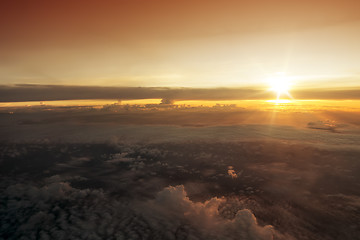 Image showing sunset flight