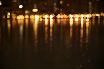 Image showing bokeh lights at the lake