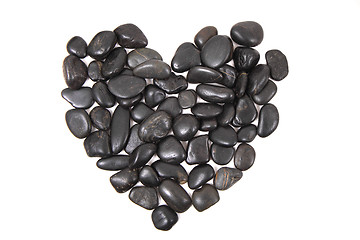 Image showing black stones heart