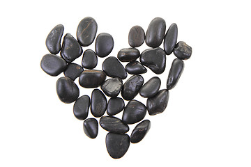 Image showing black stones heart