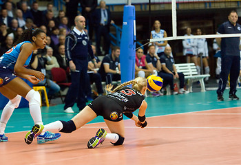 Image showing Anna Malova (3) take a ball