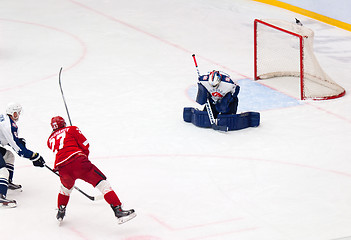 Image showing Y. Koksharov (27) attack the gate