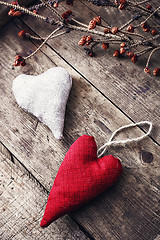 Image showing Stitched hearts for the holiday