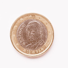 Image showing  Spanish 1 Euro coin vintage