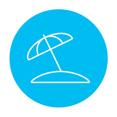 Image showing Beach umbrella line icon.