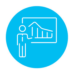 Image showing Businessman with infographic line icon.