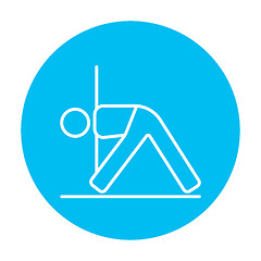 Image showing Man practicing yoga line icon.