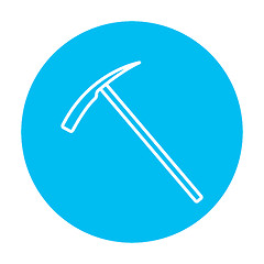 Image showing Ice pickaxe line icon.