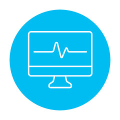 Image showing Heart beat monitor line icon.