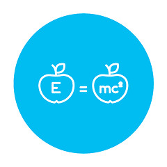 Image showing Two apples with formulae line icon.