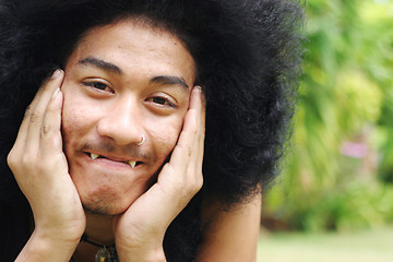 Image showing Thai man with a big afro hairstyle.