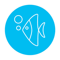 Image showing Fish under water line icon.