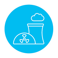 Image showing Nuclear power plant line icon.